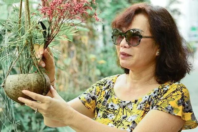 batok kelapa sebagai pot bunga